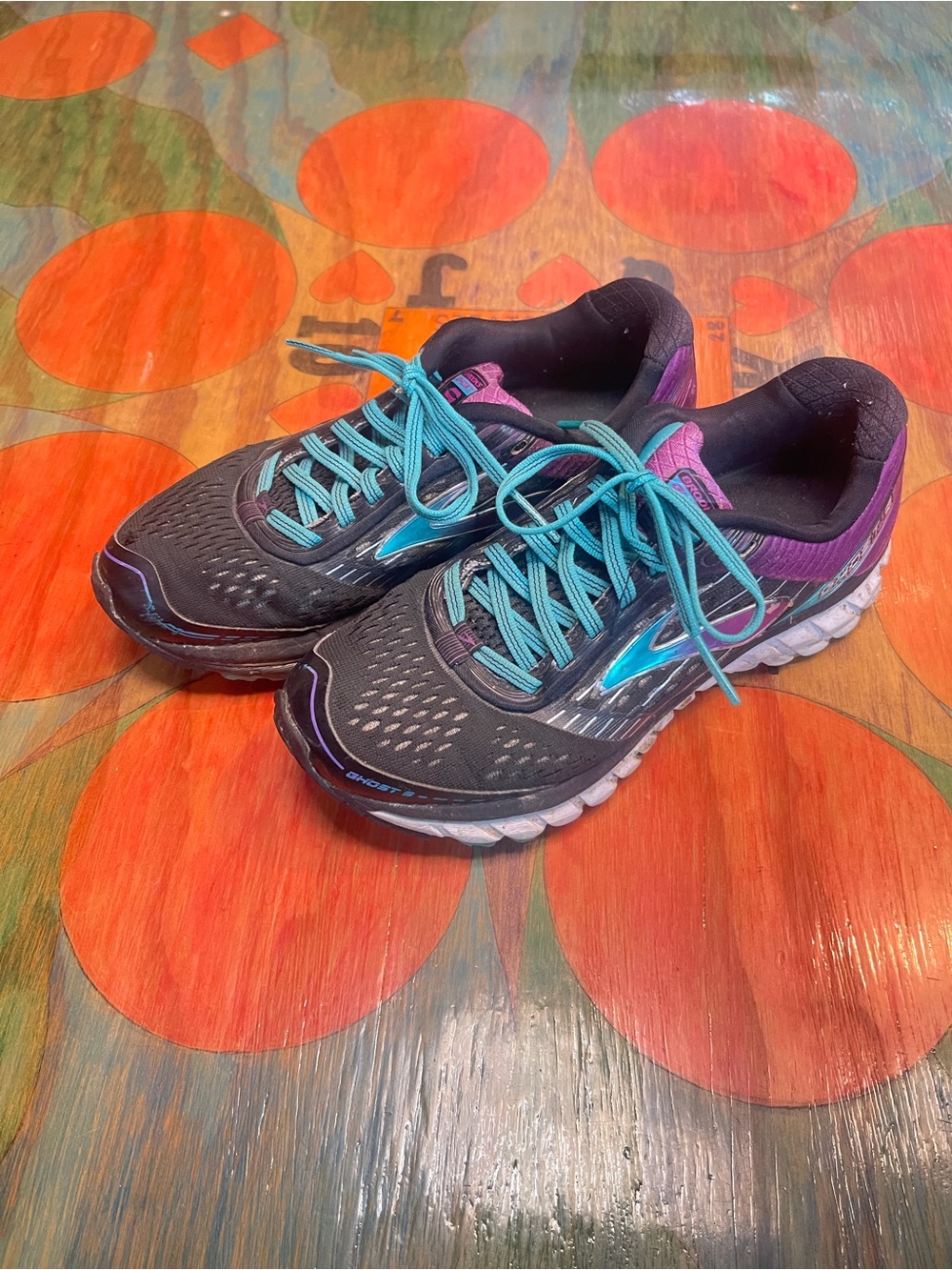 Brooks Ghost 9 Womens Multi Color Athletic Running Shoes Size 7 Lace Up Running